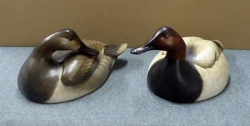 Canvasback Pair No.1 & No.2 - carved by Jim Schmiedlin