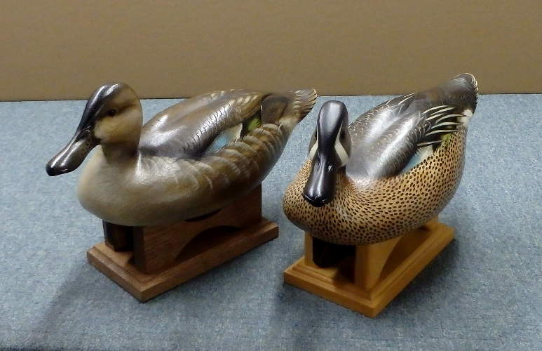 Pair Blue Wing Teal - carved by Jim Schmiedlin