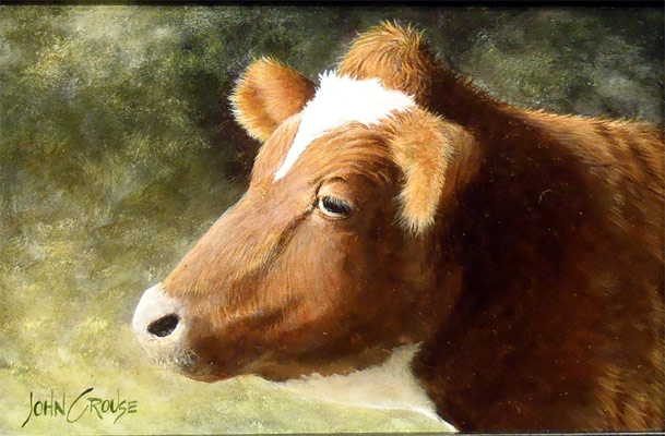 Brown Cow Portrait by John Crouse
