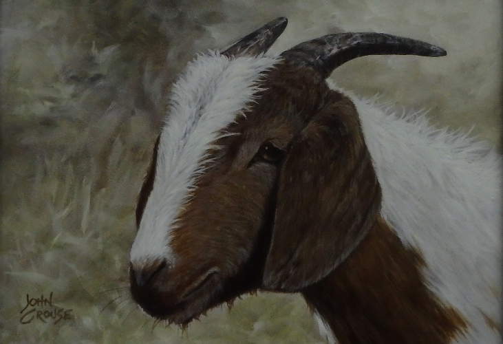 Brown and White Goat - painting  by John Crouse
