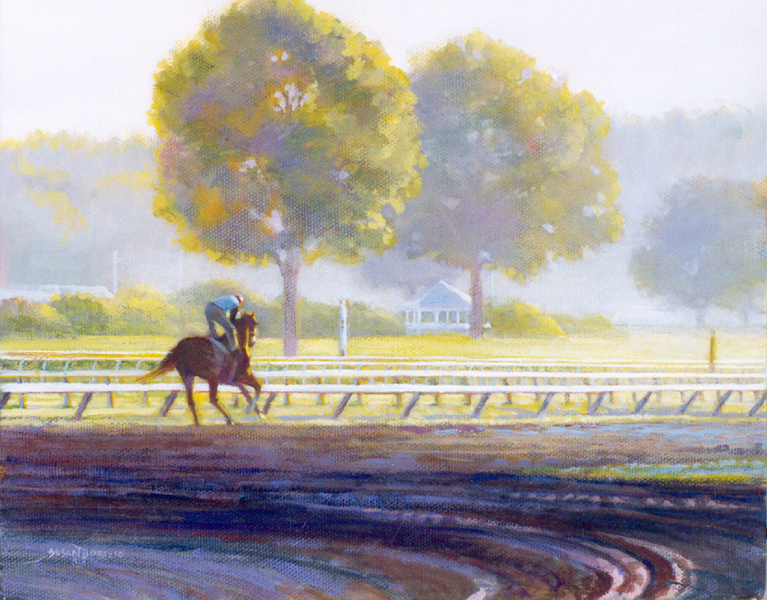 Early.AM.Backstretch - painting by Susan Dorazio