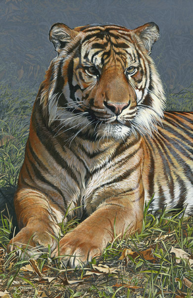 Tiger Portrait painting by Scot Storm
