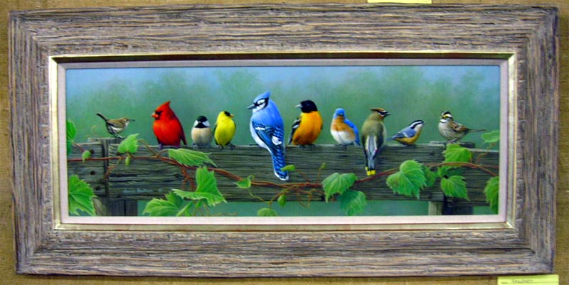 "Rail Birds" by Jim Hautman OIL 8 1/2 x 24"