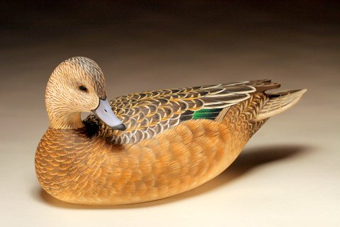 Hen Widgeon -  carving by Ben Heinemann