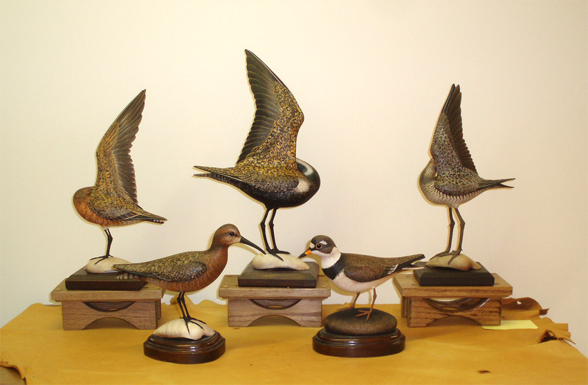 Lifesize Curlew carved by Bill Gibian
