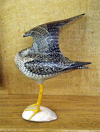 Lesser Yellow Legs -  Life size - carved  by Bill Gibian