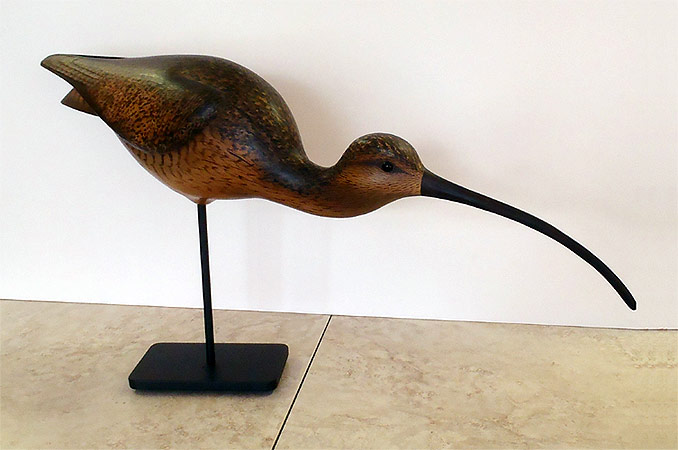 Long Billed Curlew -  Lifesize - carved  by Bill Gibian