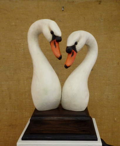 Loving Pair - Swans  by Bob Moreland