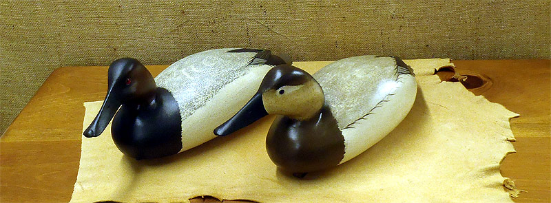 Pair Canvasback signed & dated 1997- from The Collection  -  carved by Bob White