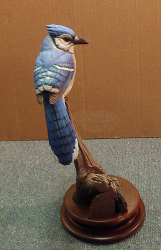 Lifesize BlueJay Decorative  - carving by Bob Guge