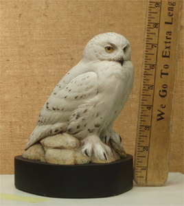 Snowy Owl Miniature  Carving by Bob Guge