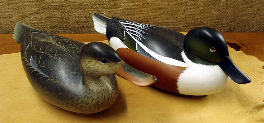 Pair Shovelers  - carved by George Strunk - from The Collection