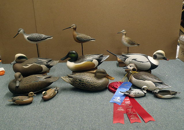 Lifesize Gunning Decoys with Minis & Shore Birds - carved by                        John "Jack" Wood