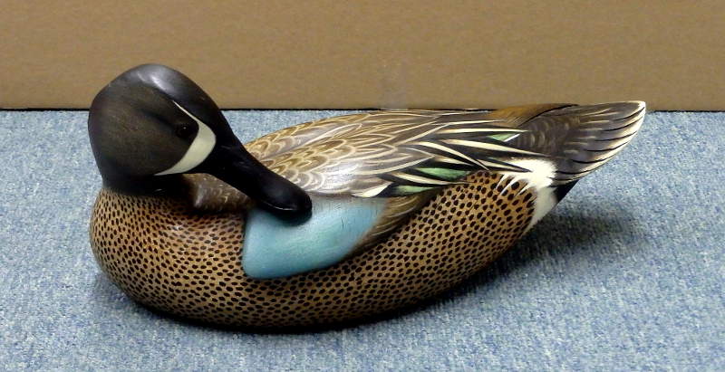 Blue Wing Teall Drake #2 - carved by Jim Schmiedlin