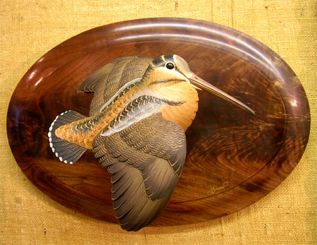Woodcock carving by Josh Brewer