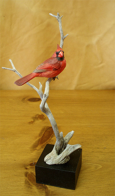 Cardinal Mini carved by Josh Guge