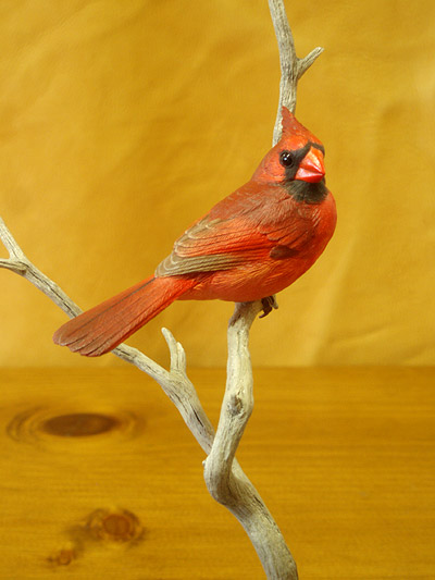 Cardinal Mini carved by Josh Guge