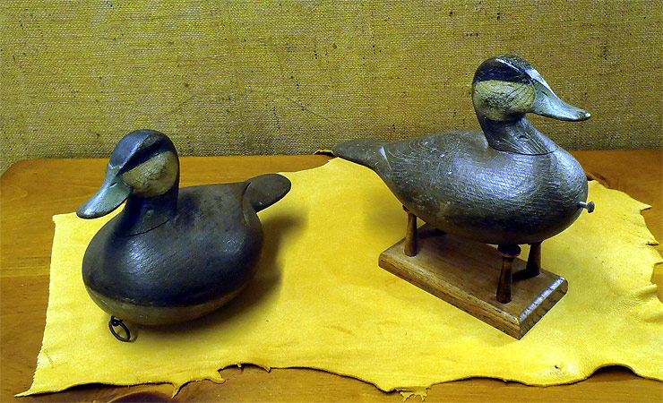 2 Drake Ruddy Ducks - carved by Mark McNair - from The Collection