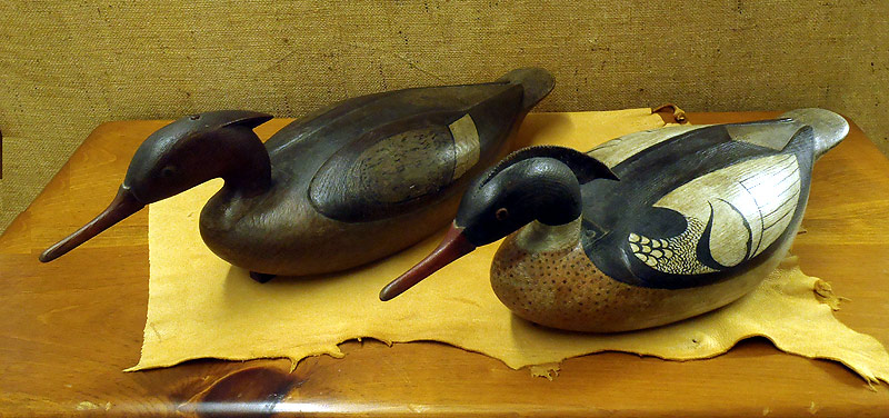 Pair Red Brested Mergansers - carved by Mark McNair - from The Collection