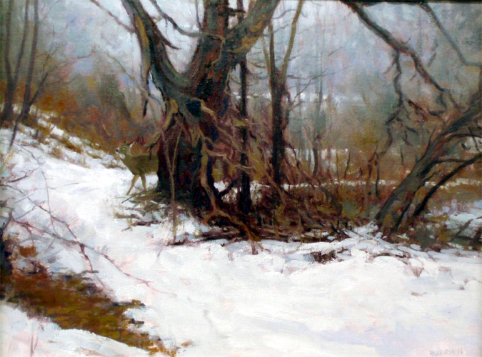 Winter Trail (Deer) by Michael Budden
