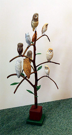 Owl Bird Tree -  Carving by Manfred Scheel