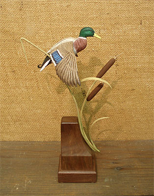 Flying Mallard carved by Manfred Scheel