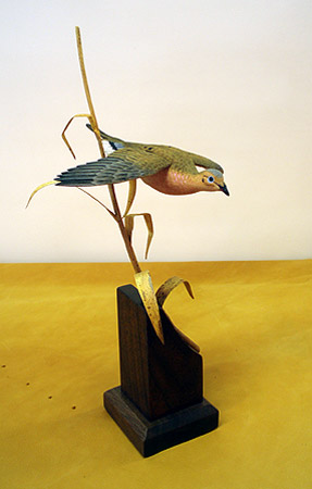 Flying Mourning Dove Mini -  carvings by Manfred Scheel
