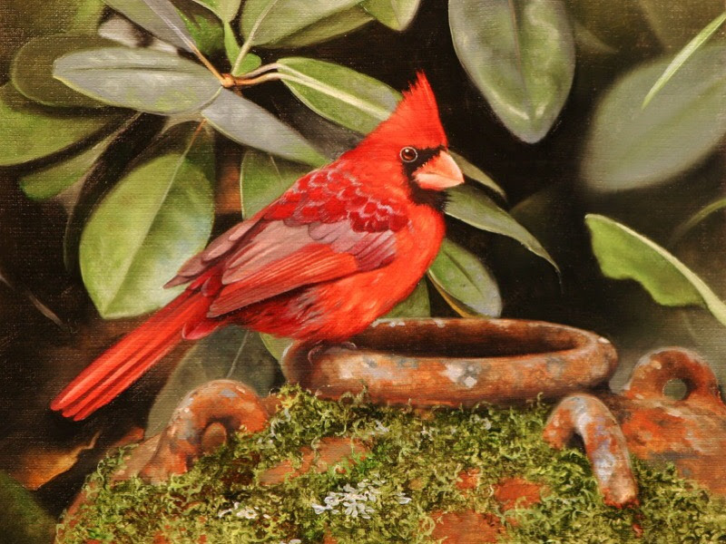 Garden Visitor #2 - painting by Mark Kelso